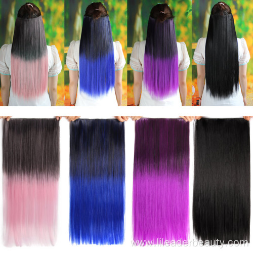 Synthetic 5 Clips In Extensions Silky Straight Hairpieces